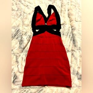 Bebe bandage bodycon dress Large L